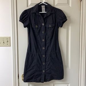 🌷3 for $25🌷725 Originals, US L, Dark Grey Cap Sleeved Button Down Shirt Dress